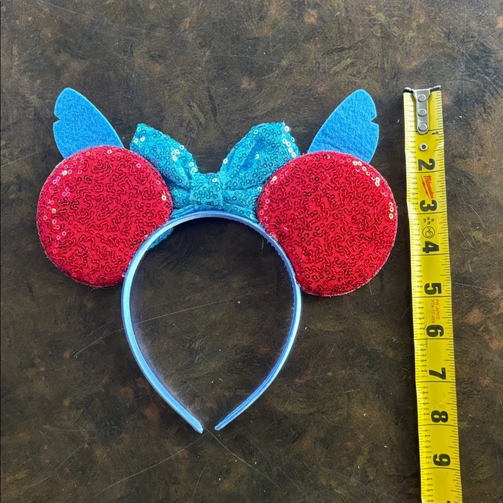 Sequin Mouse Ears Headband with Bow